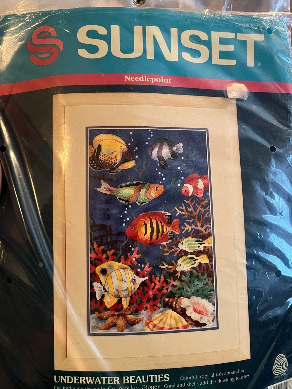 VINTAGE 1992 SUNSET  “Underwater Beauties” Needlepoint Kit Multicolor NEW IN PKG